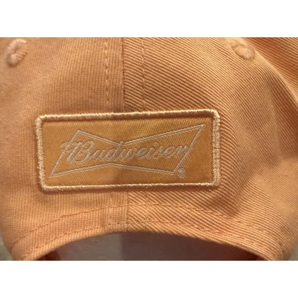 Melonwear Chicago Cubs 1979 Era Logo Budweiser Embroidered Peach Snapback Hat